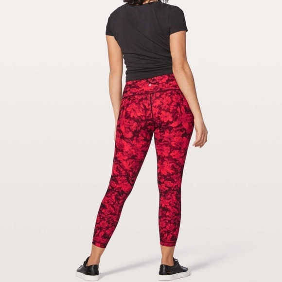 Lululemon Wunder Under Hi-Rise 7/8 Tight 25" Carminetrue Red Black- Size 4 - Picture 3 of 13